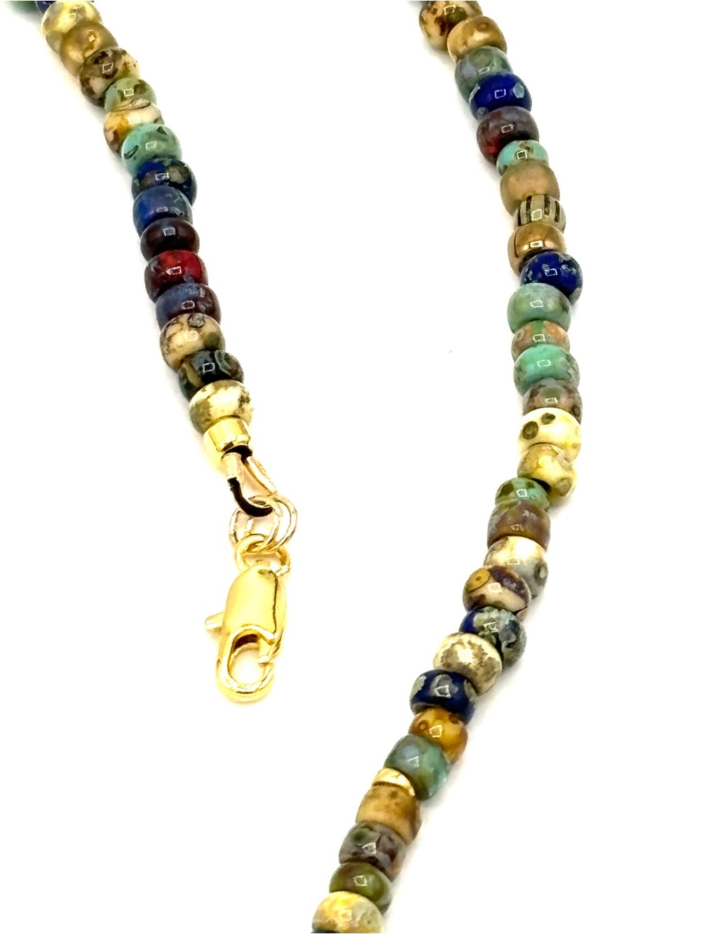 Multicolor Beaded Ring Holder Necklace with Copper Wire Pendant - Picture 7 of 7